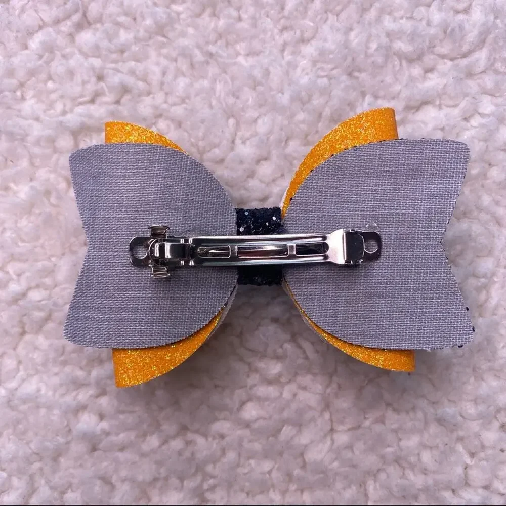 Halloween Orange Black Witches Hair Bow